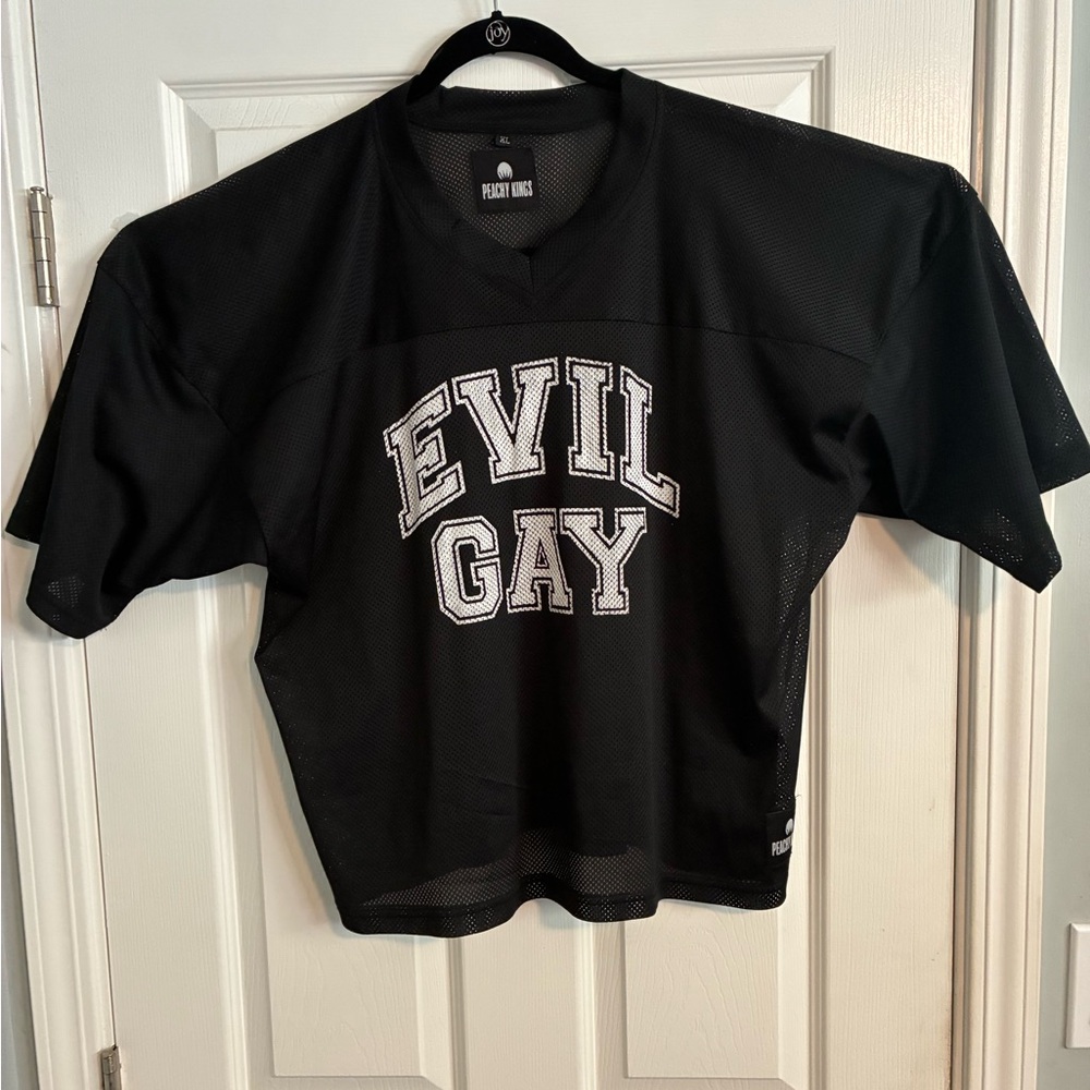 Black Mesh Queer Jersey